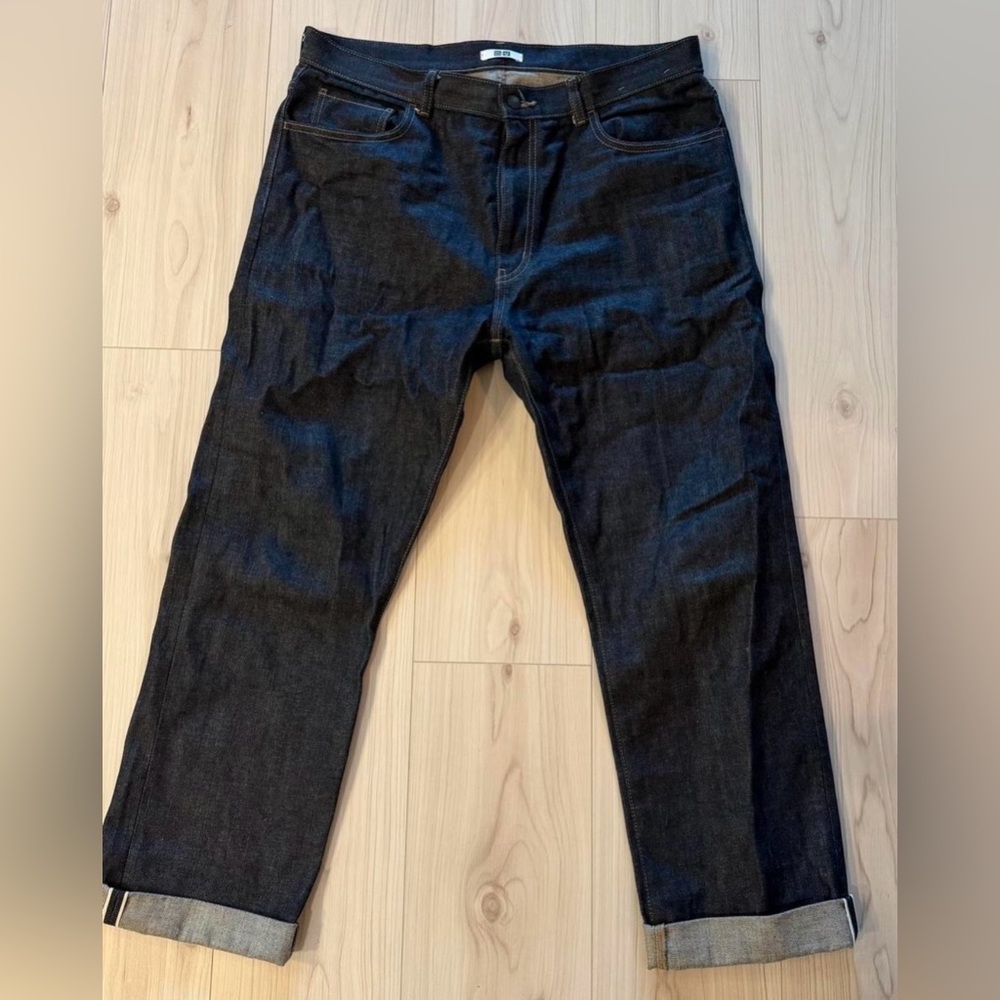 Uniqlo Men's Dark Blue Straight Jeans